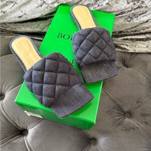 Bottega Veneta Black Quilted Women's Slides
